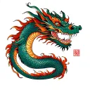 Oriental dragon tattoo design idea