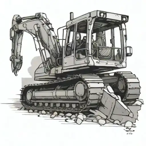 Excavator tattoo design idea
