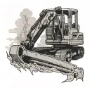 Excavator tattoo design idea