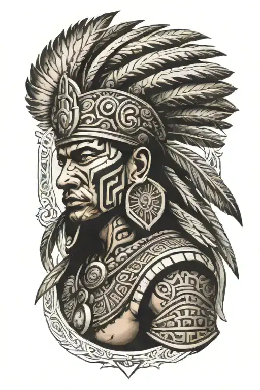 Mayan warrior tattoo design idea