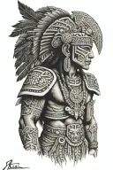 Mayan warrior tattoo design idea