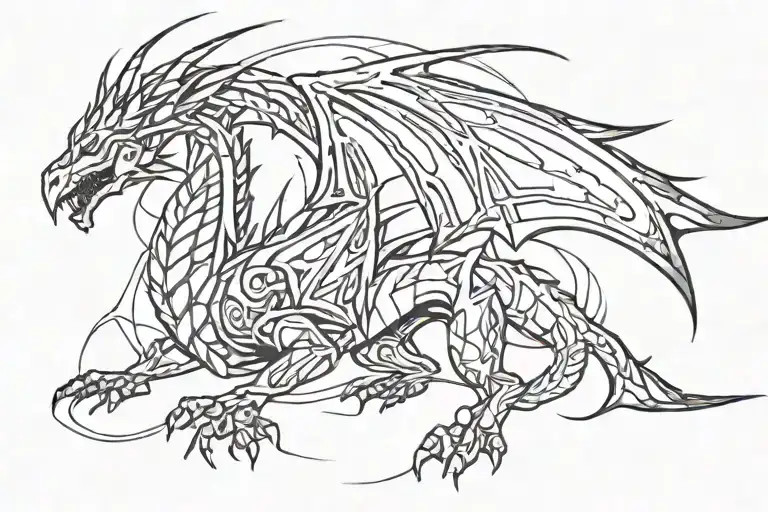 Zelda light dragon wrapped tattoo design idea