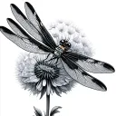 dragonfly on a Dandelion  tattoo design idea