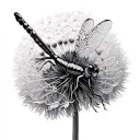 dragonfly on a Dandelion  tattoo design idea