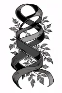 Sobriety with ribbon and vines wrapped tattoo design idea