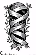 Sobriety with ribbon and vines wrapped tattoo design idea