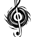 Treble Clef Bass Clef tattoo design idea