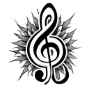 Treble Clef Bass Clef tattoo design idea