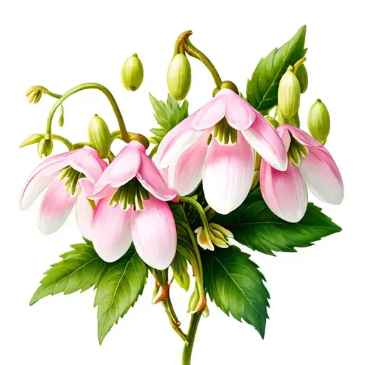 pink hawthorn flowers and white snowdrop tattoo design idea