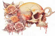 Long live death skull tattoo design idea