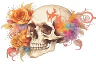 Long live death skull tattoo design idea