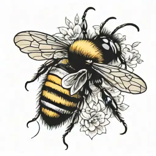 bee wearing a crown tattoo design idea