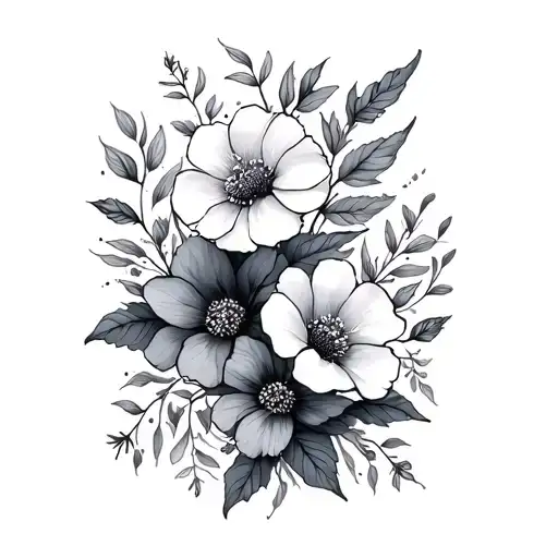etherial floral botanical spine tattoo dainty tattoo design idea