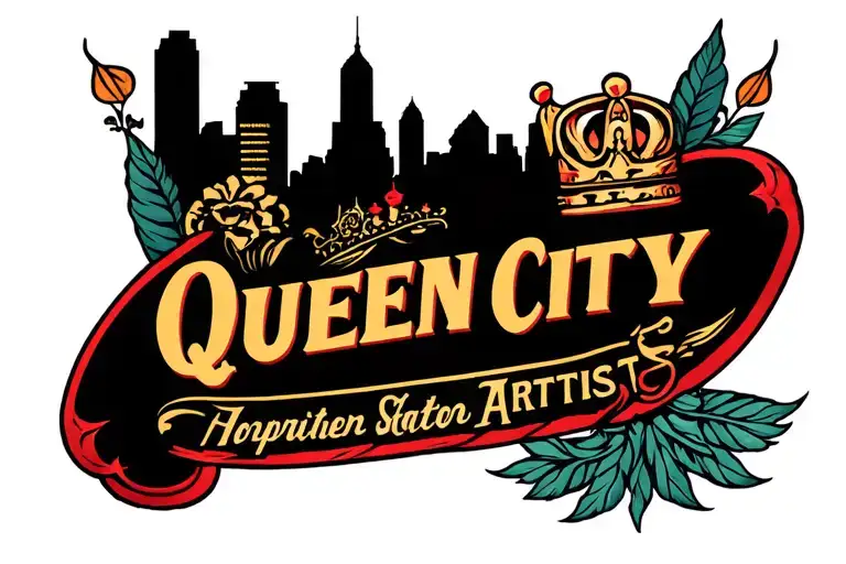 Queen City Artists Creatives city scape tattoo design idea