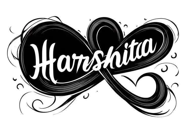 "Harshita" infinity symbol with heart tattoo design idea