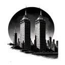 twin towers tattoo design idea
