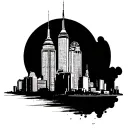 twin towers tattoo design idea