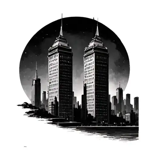 twin towers tattoo design idea