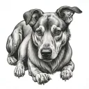 two headed dog breed tattoo design idea