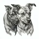 two headed dog breed tattoo design idea