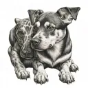 two headed dog breed tattoo design idea