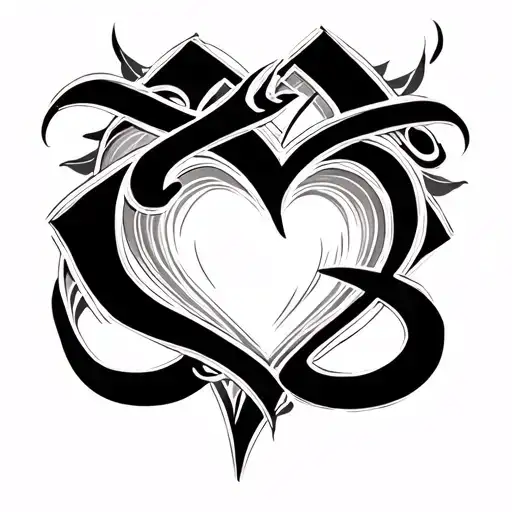 anbe sivam  ( tamil calligraphy lettering) with heart tattoo design idea