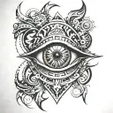 make a tattoo something educational called "El Profe" ,3d,tribal, arm, time, eye tattoo design idea