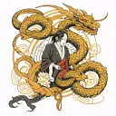 Dragon shibari tattoo design idea