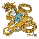 Dragon shibari tattoo design idea