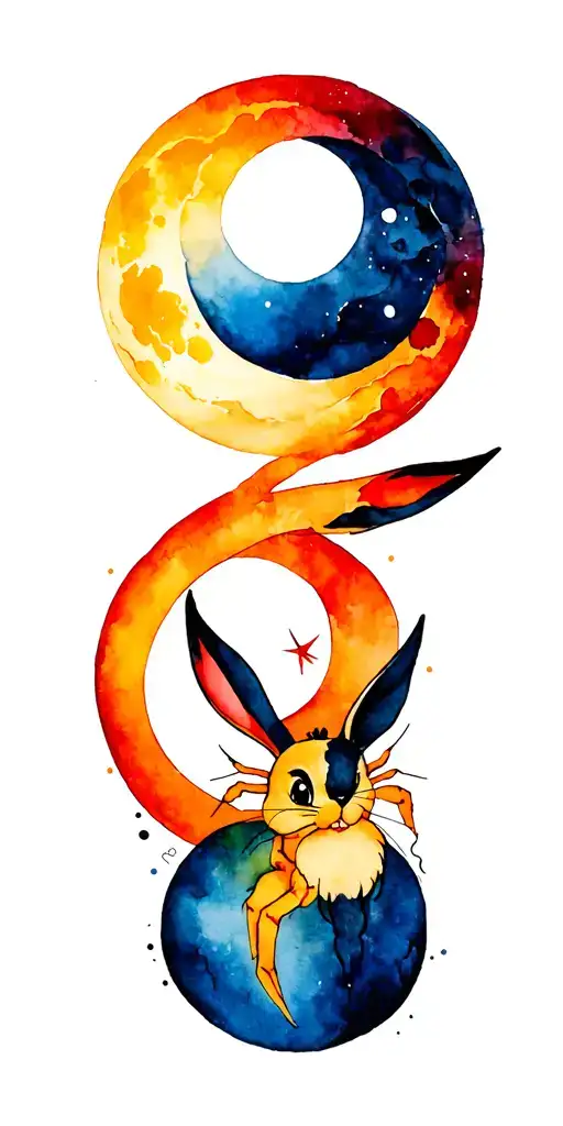 witchcraft moons, Scorpio, polish flag, bugs bunny tattoo design idea