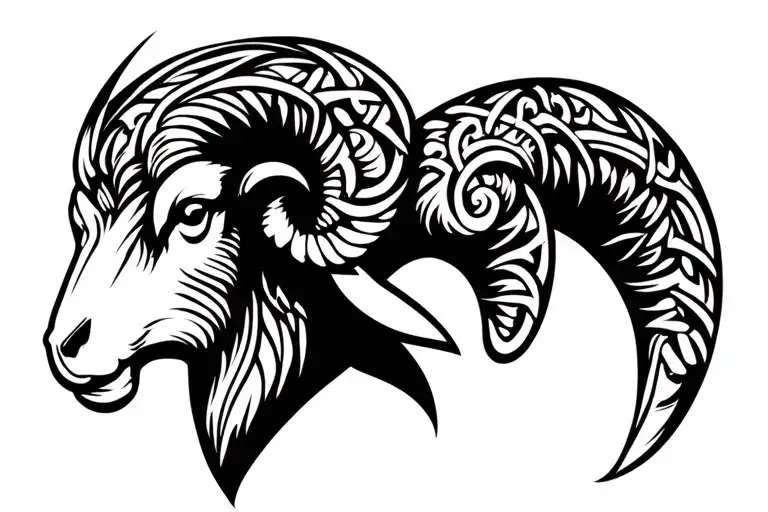 ram head tattoo ornate celtic style tattoo design idea