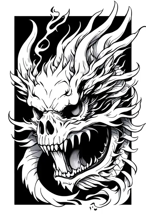eyes, Truth Fear White Demon Dragon Skull Programist tattoo design idea