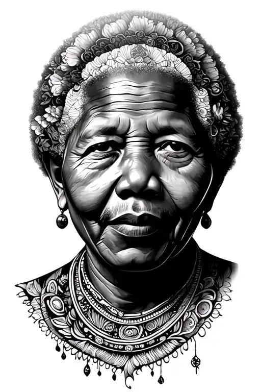 Mandela design with elements tattoo design idea