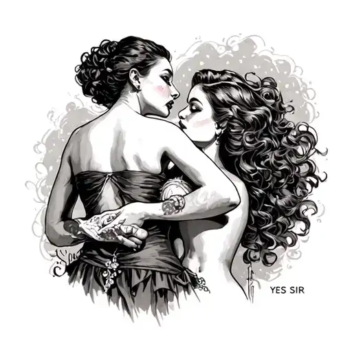 yes sir woman getting spanked tattoo design idea