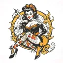 Halloween pin up girl tattoo design idea