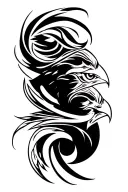maori arm sleeve in shulder use falcon diving tattoo design idea