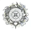 sagittarius, cancer, scorpio and virgo on one chain tattoo design idea