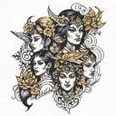 Design me ideas for a family tattoo: 2 sisters and a brother and my mom. We are all from Chile and the theme should be t tattoo design idea