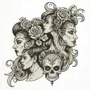 Design me ideas for a family tattoo: 2 sisters and a brother and my mom. We are all from Chile and the theme should be t tattoo design idea