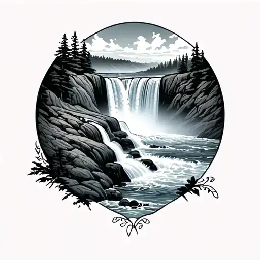 Niagara Fall duo tattoo design idea