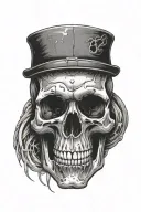 skull soft shading tattoo design idea
