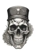 skull soft shading tattoo design idea