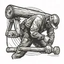 lineman working on power tattoo design idea