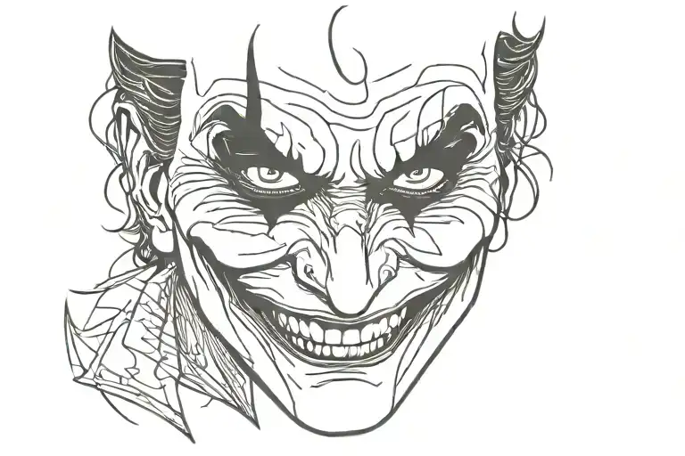Joker face tattoo design idea