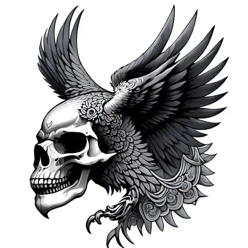 Skull, Garuda tattoo design idea