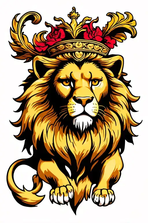 Heraldic Lion tattoo design idea