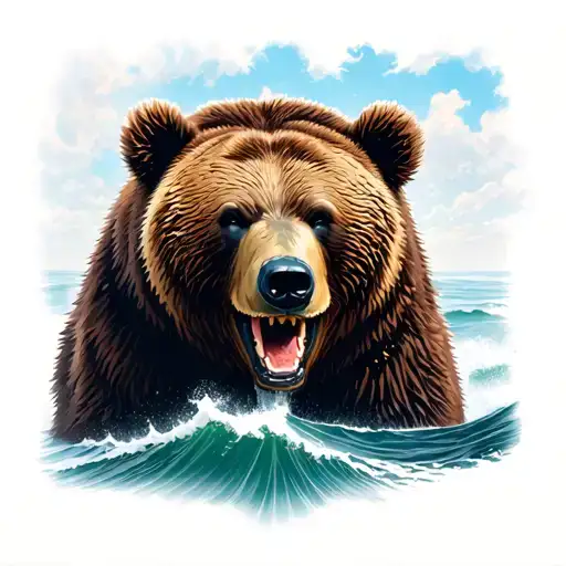 United States Coast Guard buoy tendor with a Kodiak bear in the bearing sea  tattoo design idea