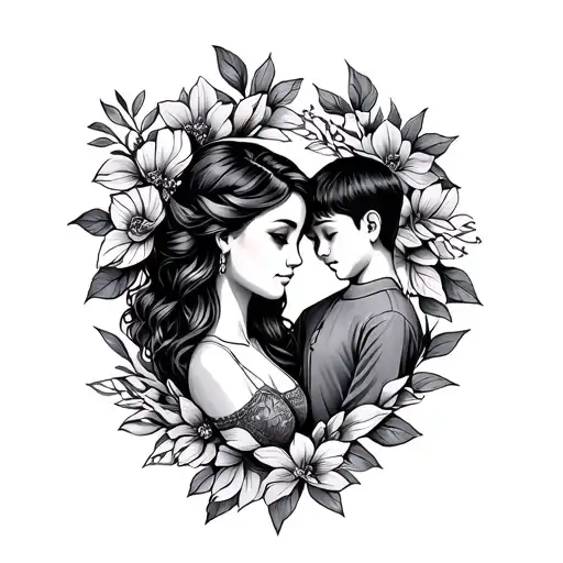 mom and son matching tattoos tattoo design idea