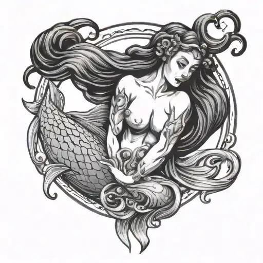 Aquarius zodiac sign. Aquarians are known for their independence, originality and eccentric personality tattoo design idea