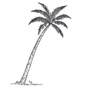 palm tree fine line tattoo design idea
